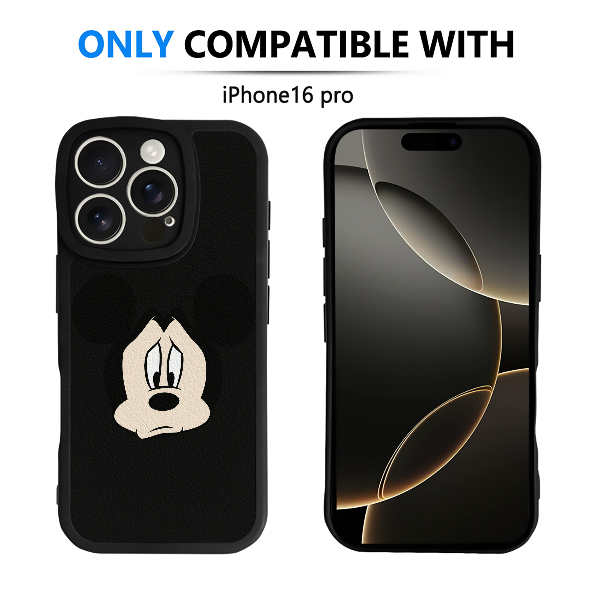 （画像用） ミッキーマウス Mickey Mouse 【iPhone 16シリーズ対応】シリコンスマホケース（レザー調） 材質：シリコン